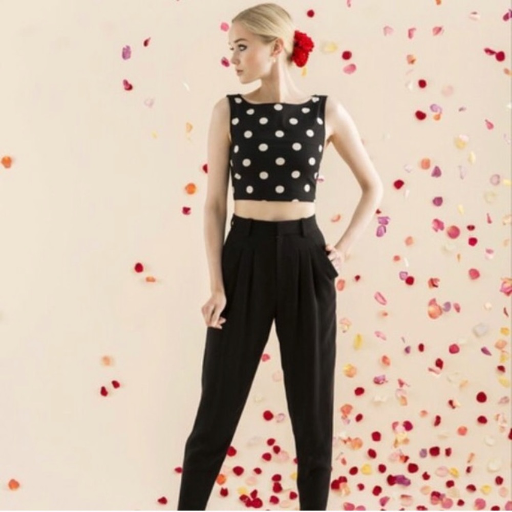 NWT Alice + Olivia Polka Dot Crop Top